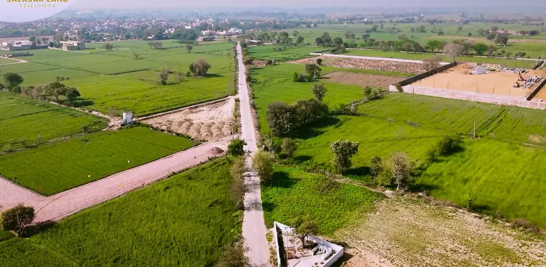 Aerial view of the Guhna project land on the Guhna–Mohana Road, Sonipat